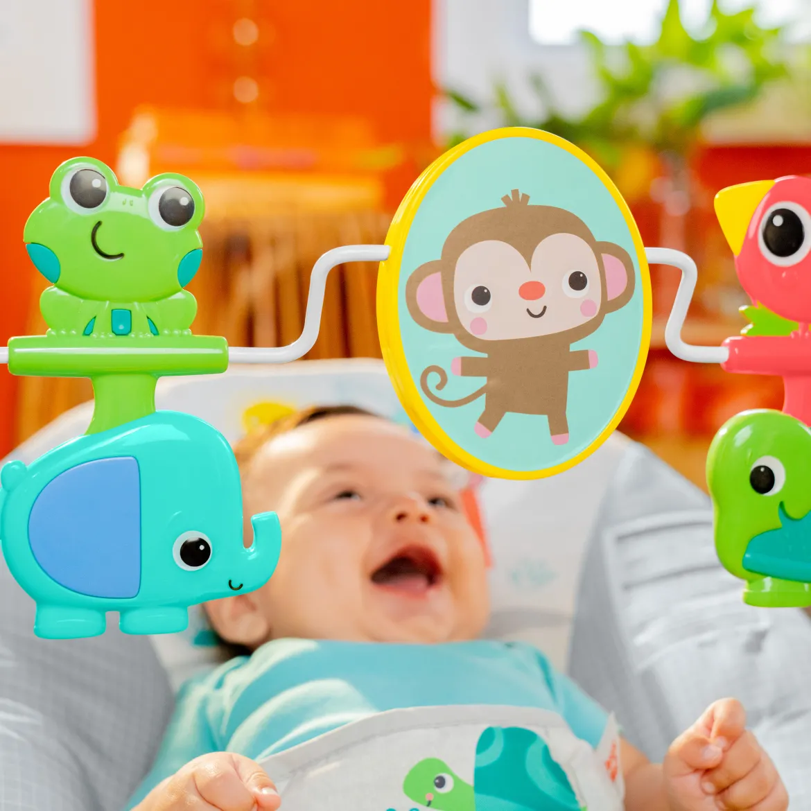 Playful Paradise Vibrating Baby Bouncer with Toys