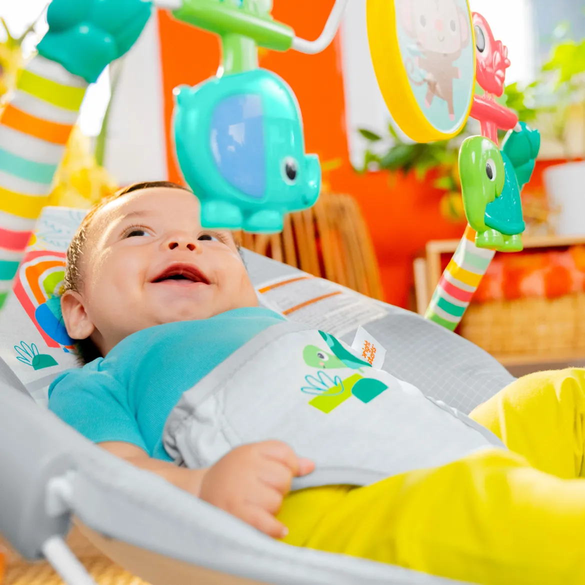 Playful Paradise Vibrating Baby Bouncer with Toys