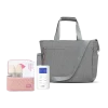 9 Plus Portable Rechargeable Breast Pump with Grey Tote and Pink Cooler Kit