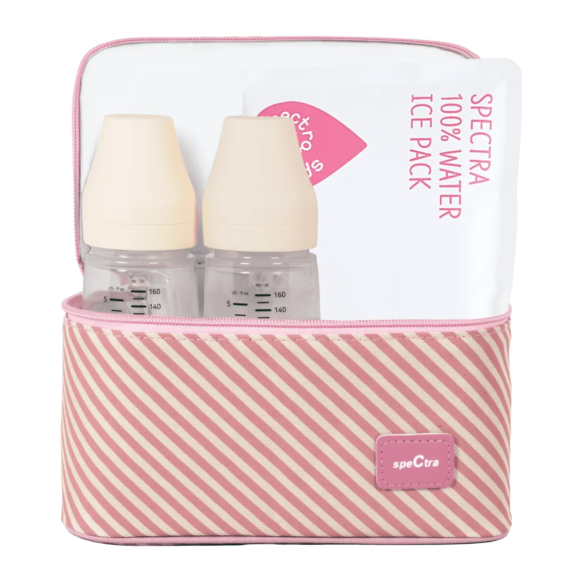 9 Plus Portable Rechargeable Breast Pump with Grey Tote and Pink Cooler Kit