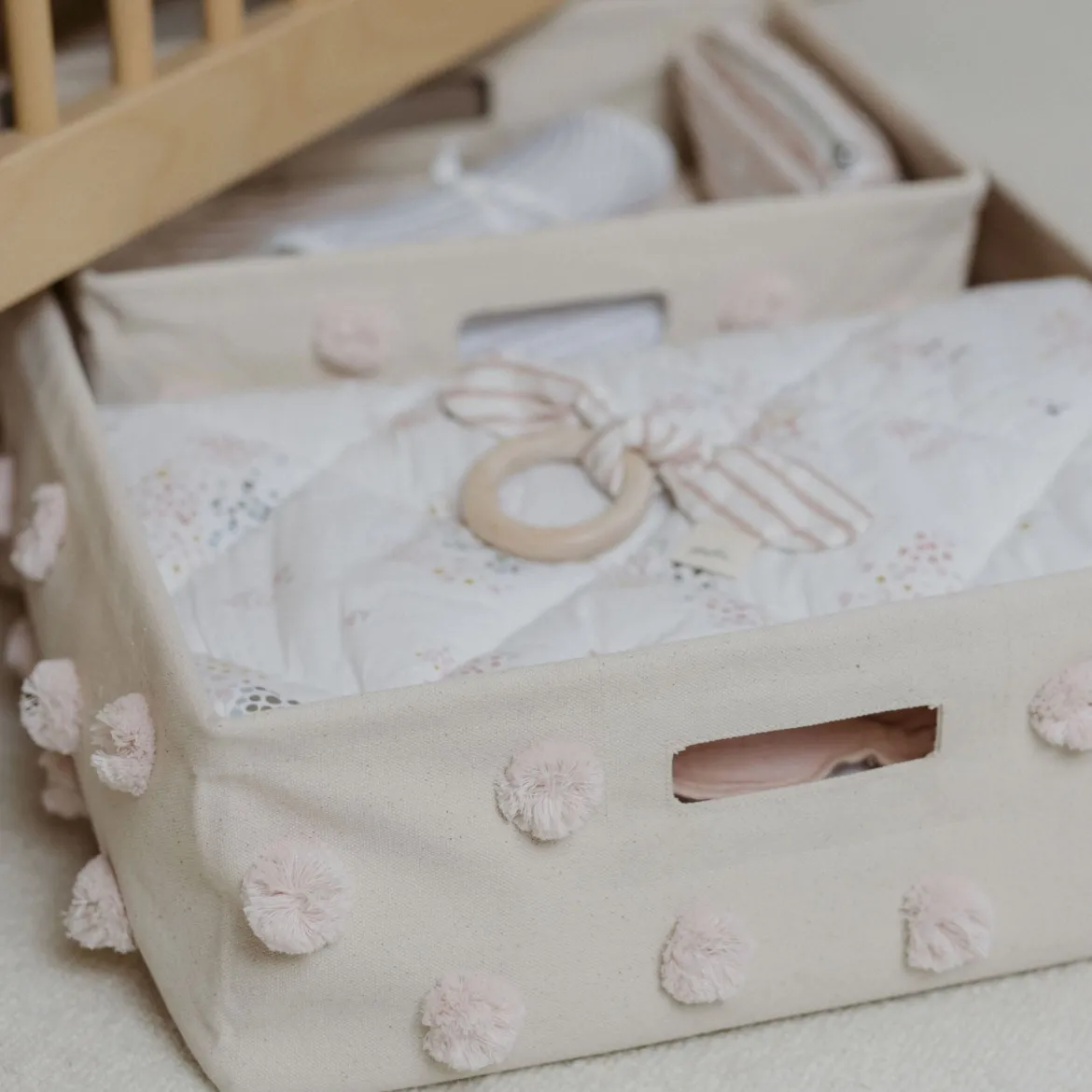 Pom Pom Hide Away Basket