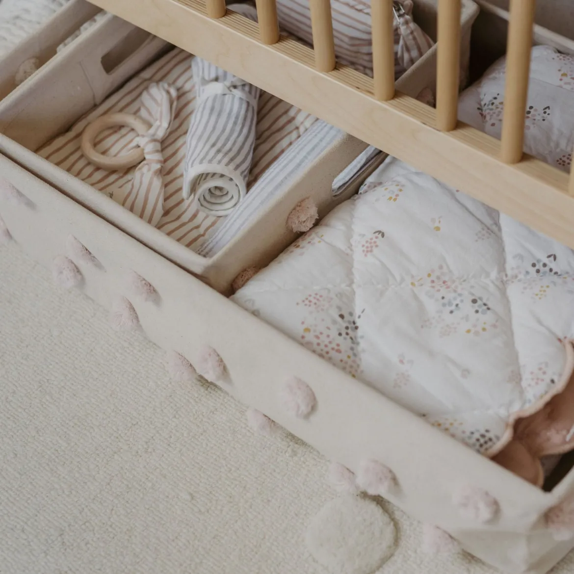 Pom Pom Hide Away Basket