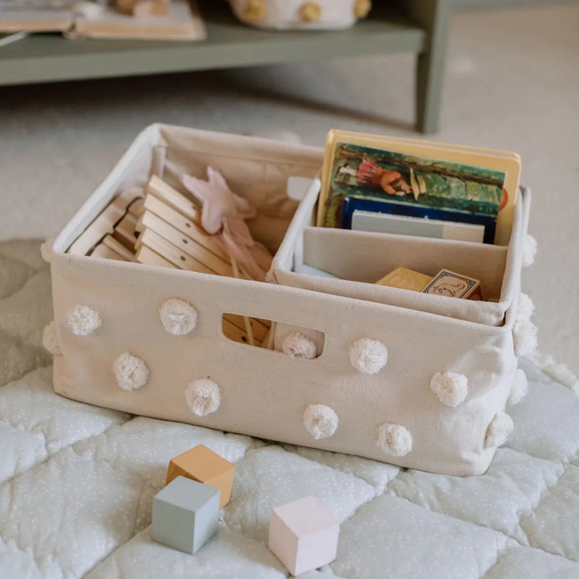 Pom Pom Hide Away Basket