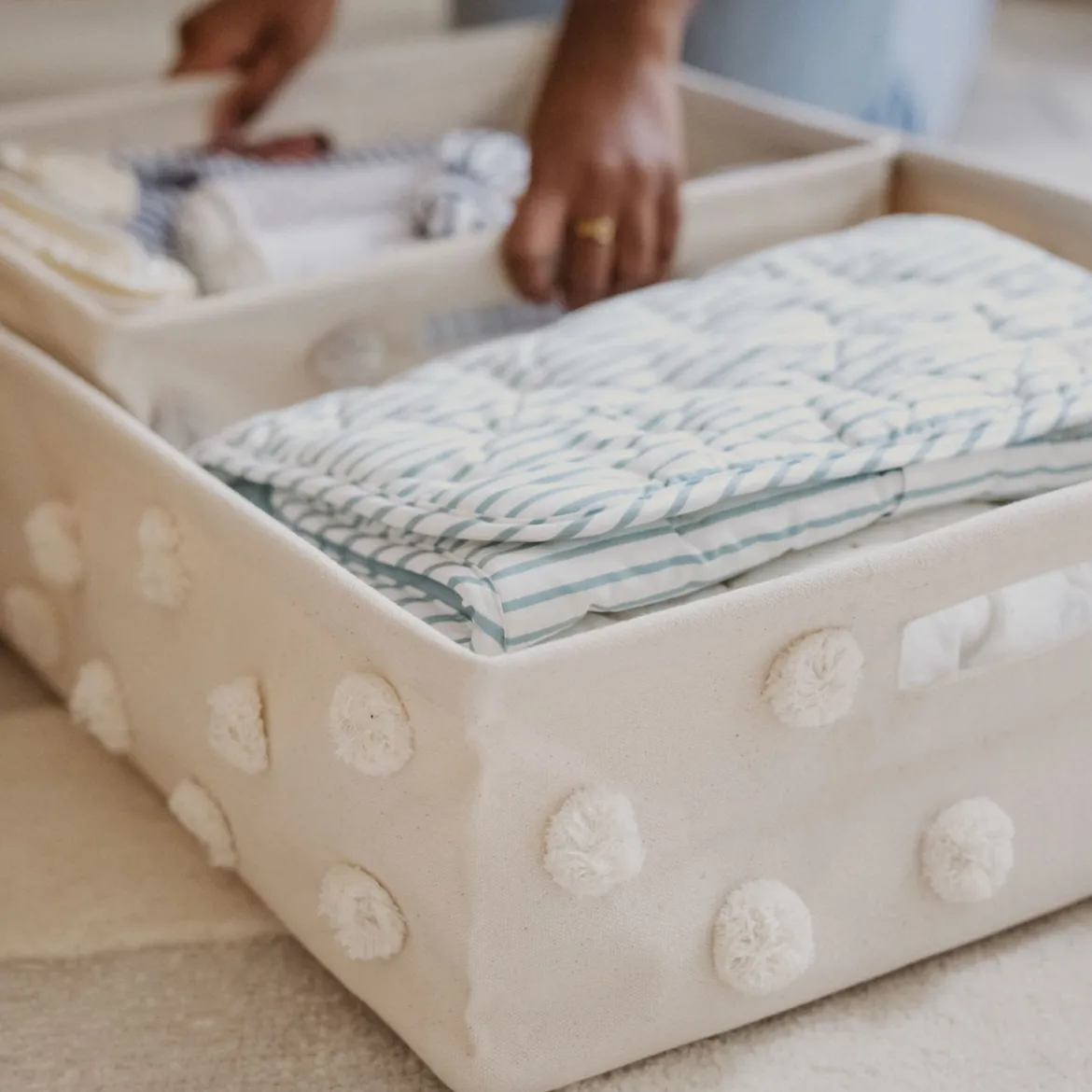 Pom Pom Hide Away Basket