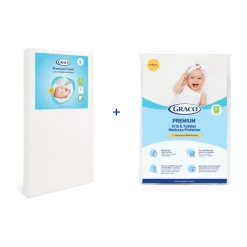 Premium Foam Crib & Toddler Mattress + Premium Waterproof Mattress Protector