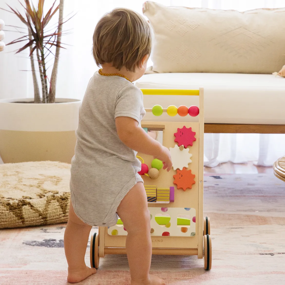 Premium Natural Wooden Activity Walker