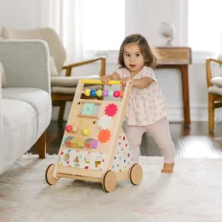 Premium Natural Wooden Activity Walker