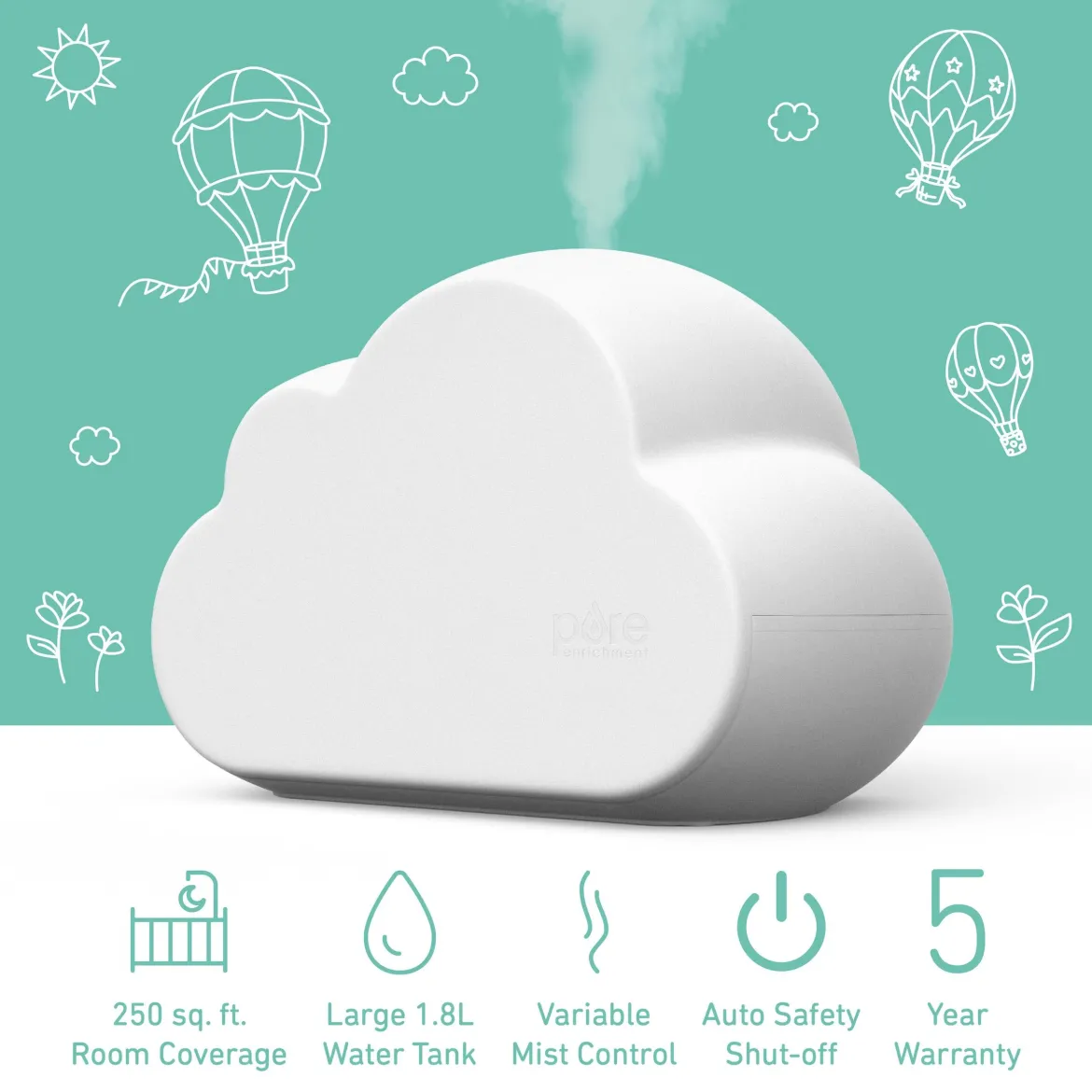 PureBaby Cloud Ultrasonic Cool Mist Humidifier