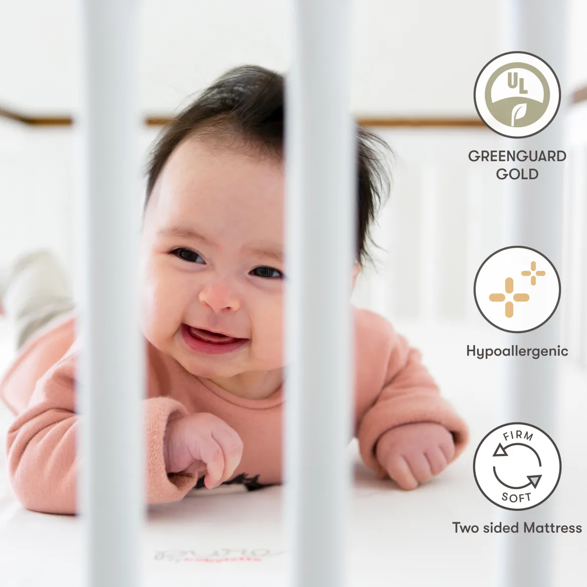 Pure Core Crib Mattress with Hybrid Waterproof Cover