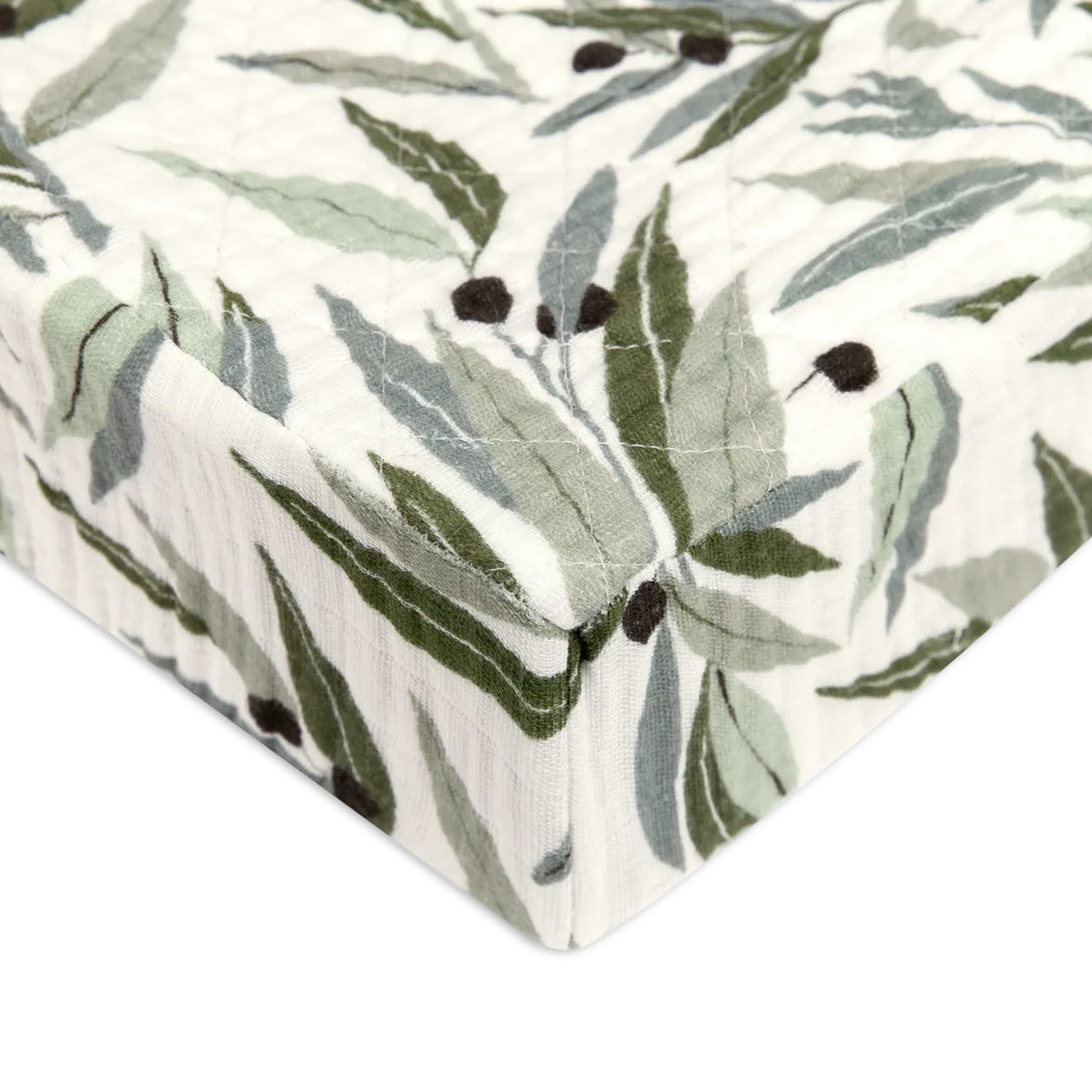 Quilted Changing Pad Cover in GOTS Certified Organic Muslin Cotton