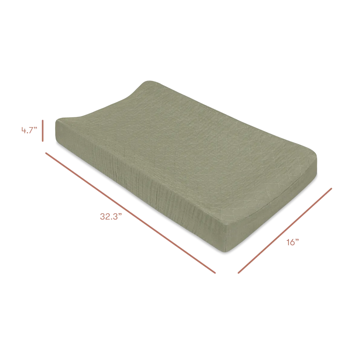 Quilted Changing Pad Cover in GOTS Certified Organic Muslin Cotton