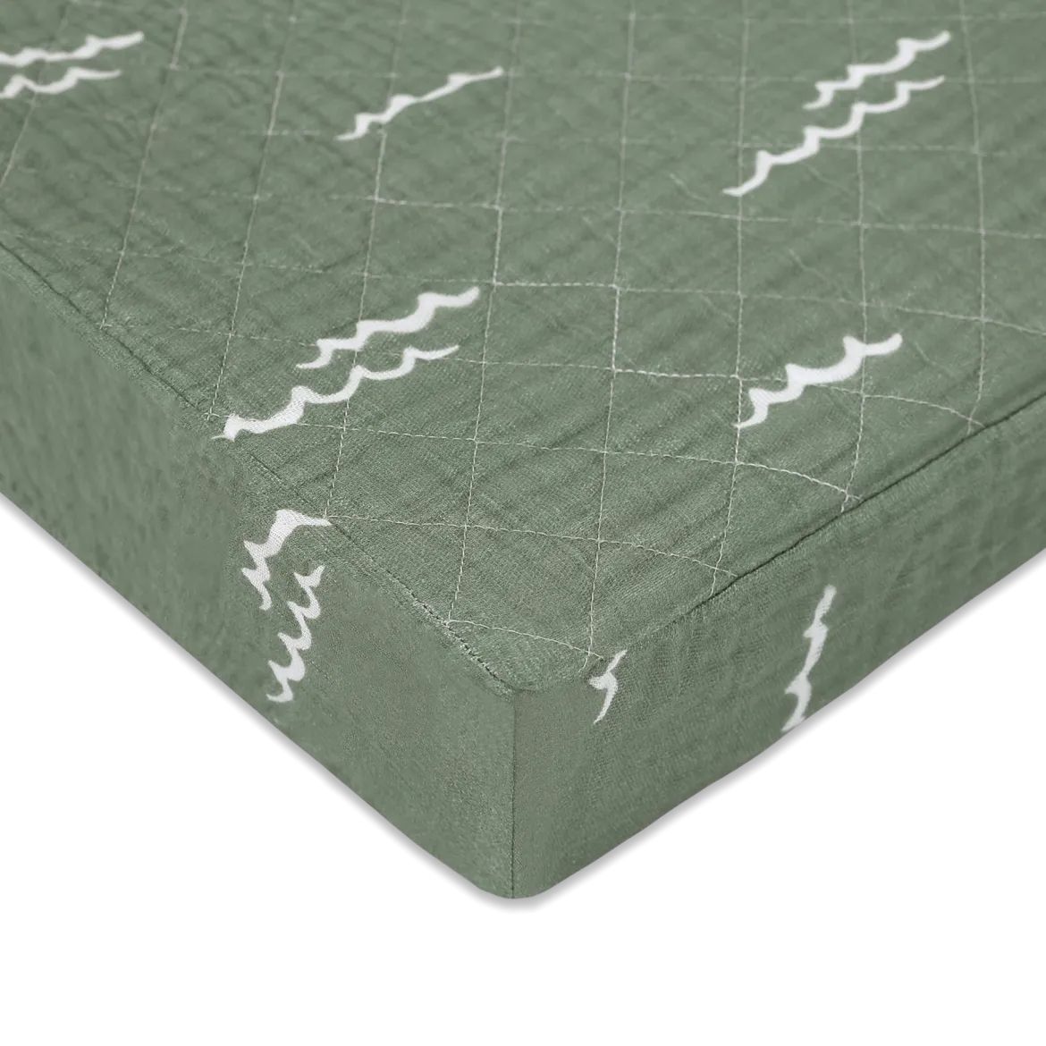 Quilted Changing Pad Cover in GOTS Certified Organic Muslin Cotton