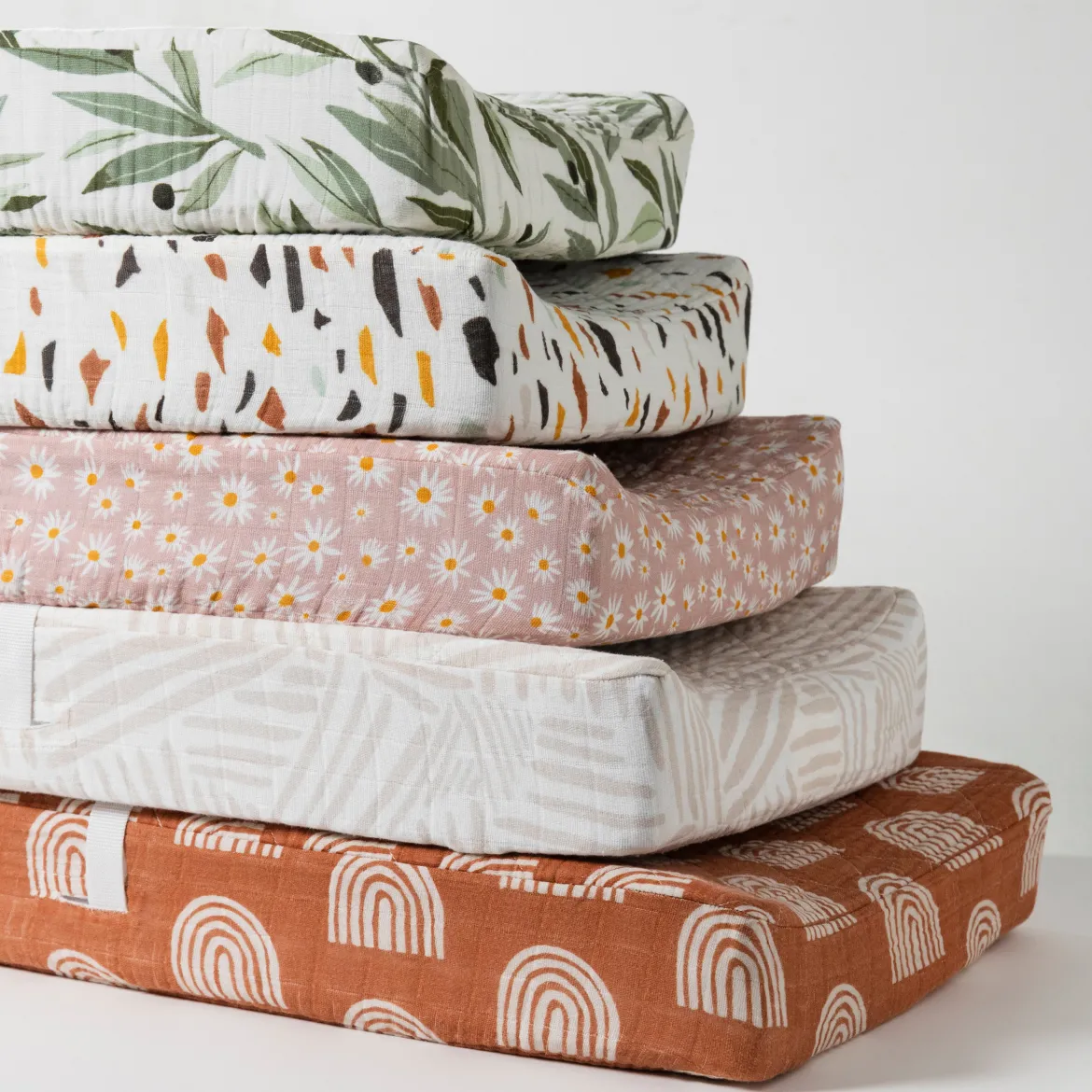 Quilted Changing Pad Cover in GOTS Certified Organic Muslin Cotton