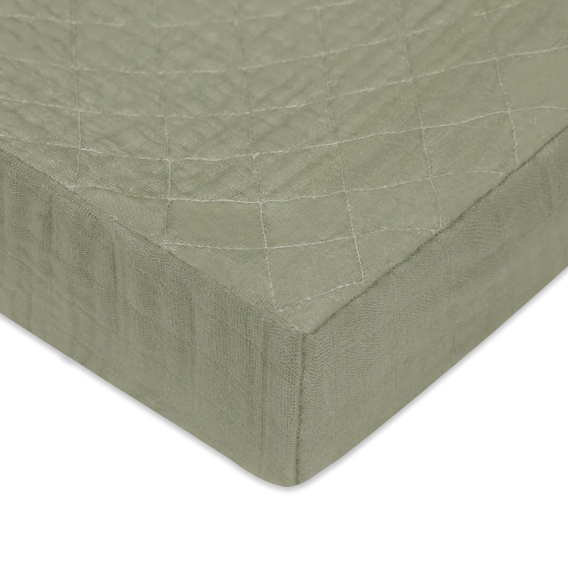 Quilted Changing Pad Cover in GOTS Certified Organic Muslin Cotton