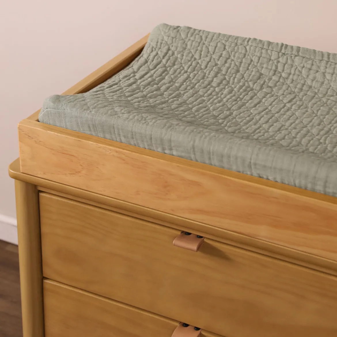 Quilted Changing Pad Cover in GOTS Certified Organic Muslin Cotton