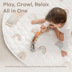 Quilted Kids Play Mat with Non-Slip Bottom
