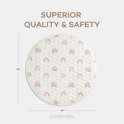Quilted Kids Play Mat with Non-Slip Bottom