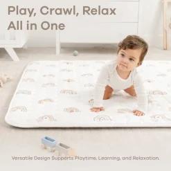 Quilted Kids Play Mat with Non-Slip Bottom