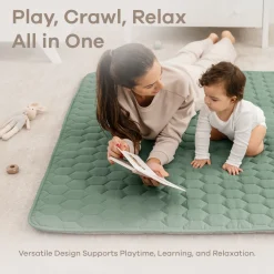 Quilted Kids Play Mat with Non-Slip Bottom