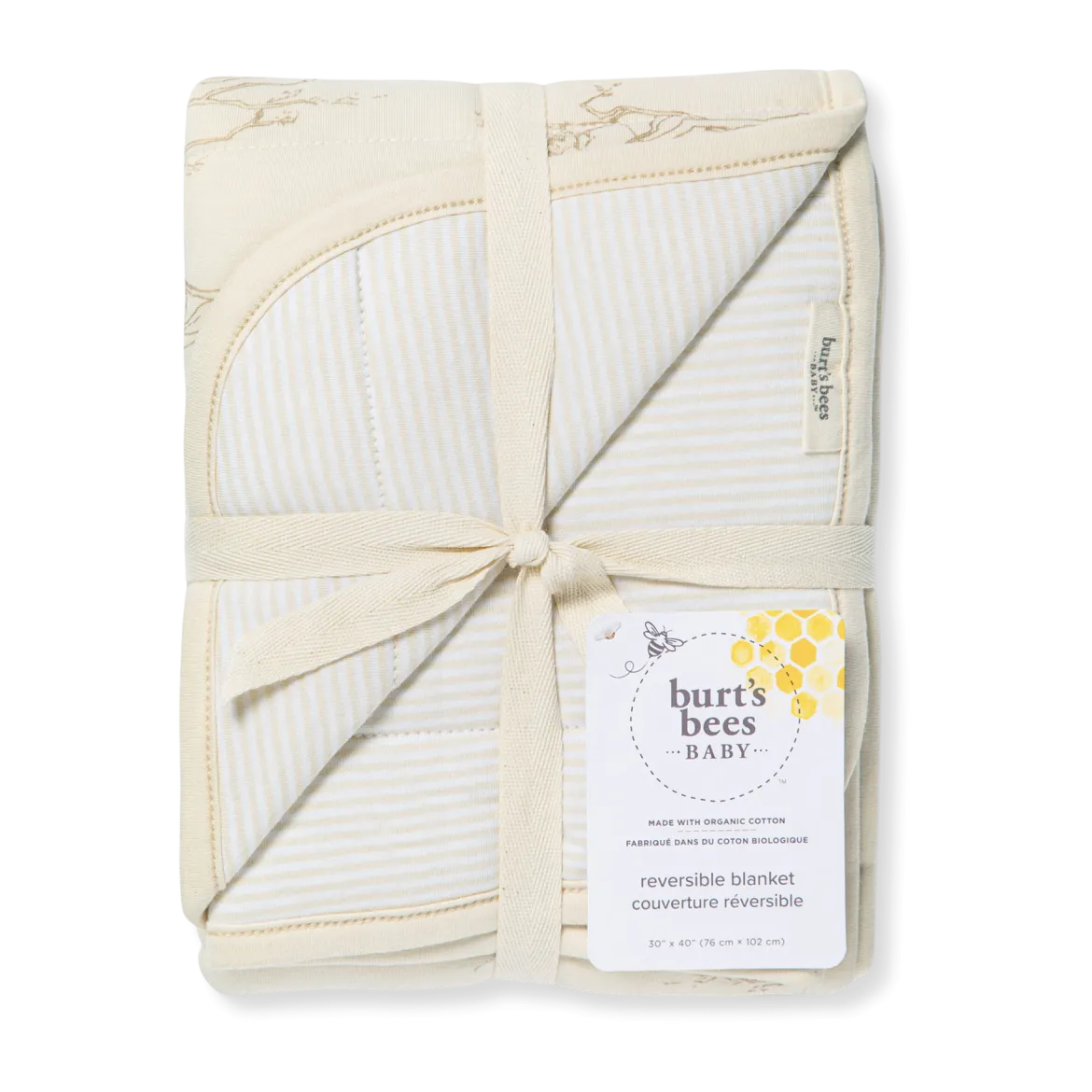 Reversible Organic Cotton Jersey Knit Blanket