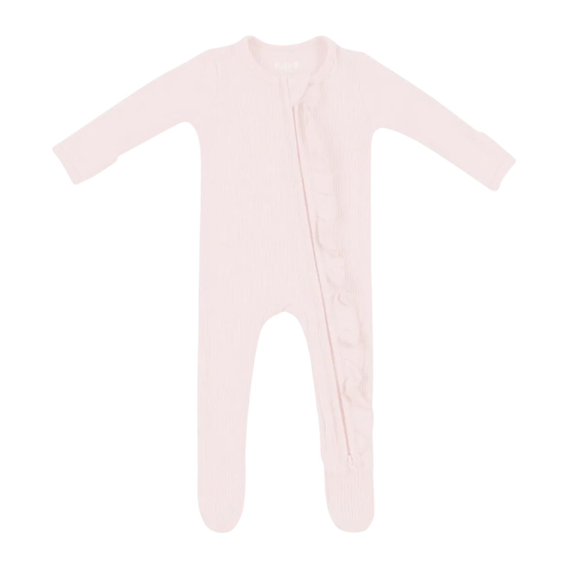 Ribbed Ruffle Zipper Footie