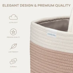 Rope Diaper Caddy Organizer with 3 Compartments