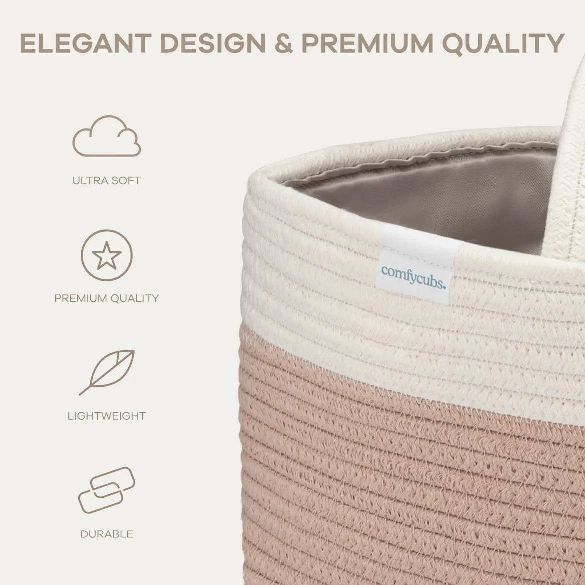 Rope Diaper Caddy Organizer with 3 Compartments
