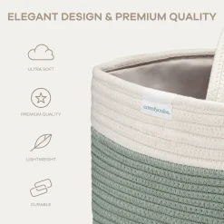 Rope Diaper Caddy Organizer with 3 Compartments