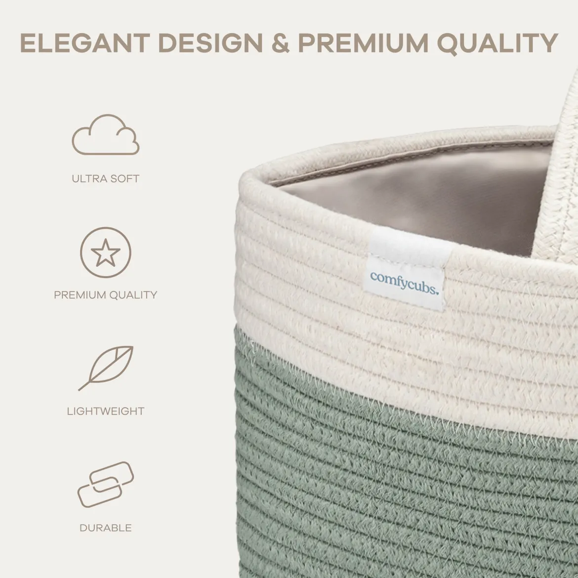 Rope Diaper Caddy Organizer with 3 Compartments