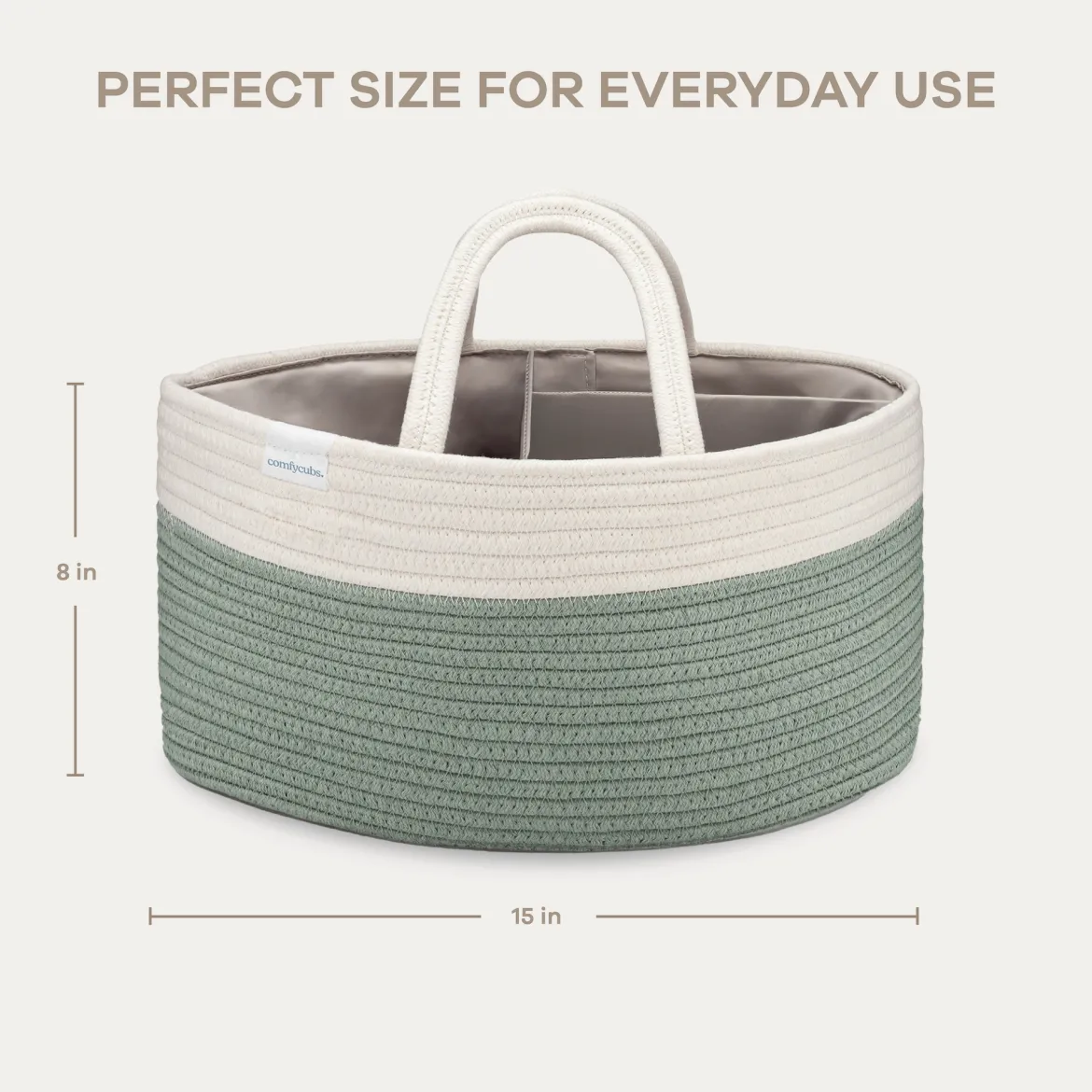 Rope Diaper Caddy Organizer with 3 Compartments