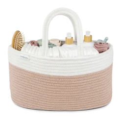 Rope Diaper Caddy Organizer with 3 Compartments