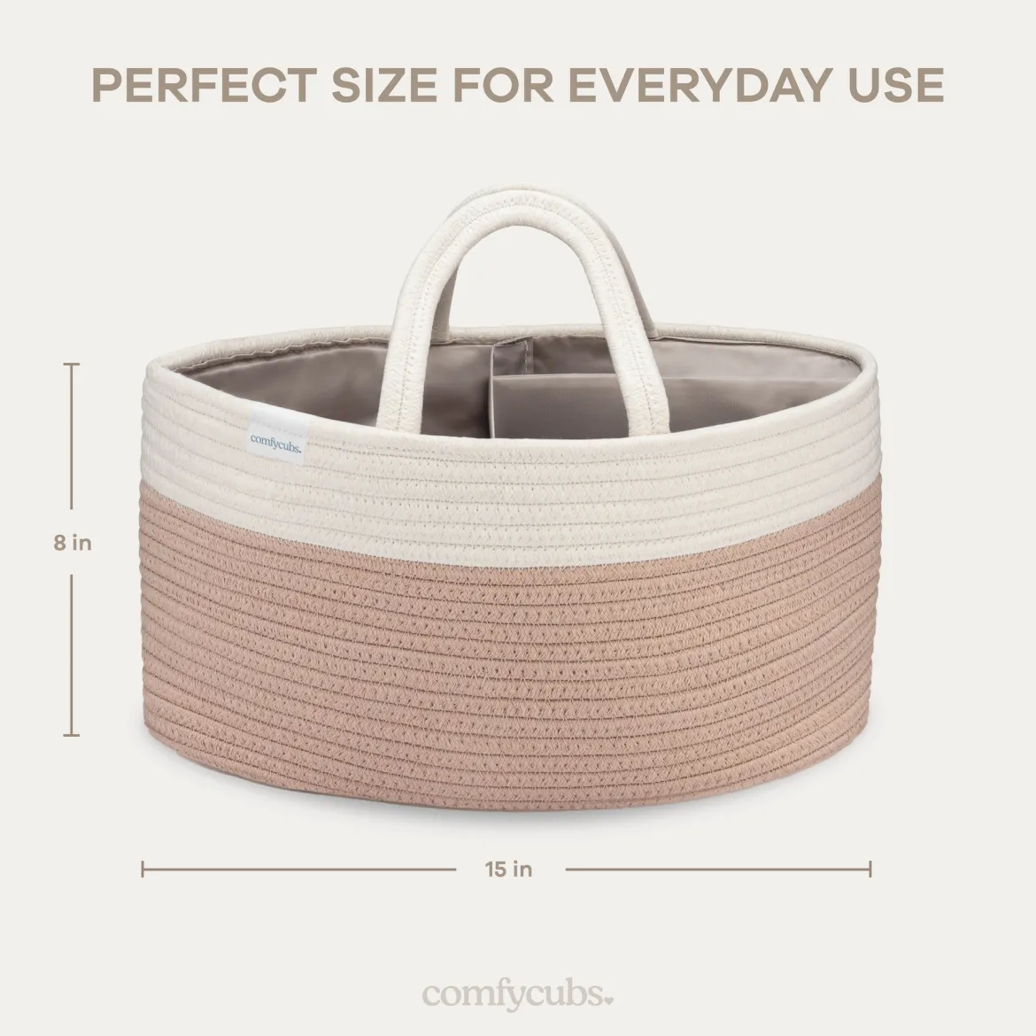 Rope Diaper Caddy Organizer with 3 Compartments