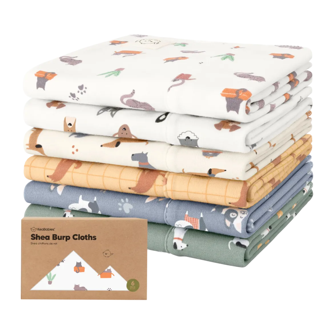 Shea Burp Cloths (6 Pack)