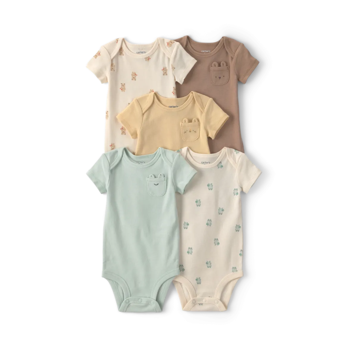 Short-Sleeve Bodysuits (5 Pack)