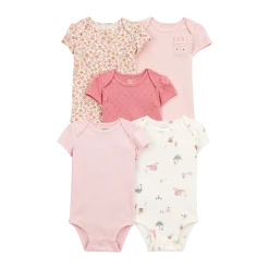 Short-Sleeve Bodysuits (5 Pack)