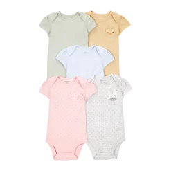 Short-Sleeve Bodysuits (5 Pack)