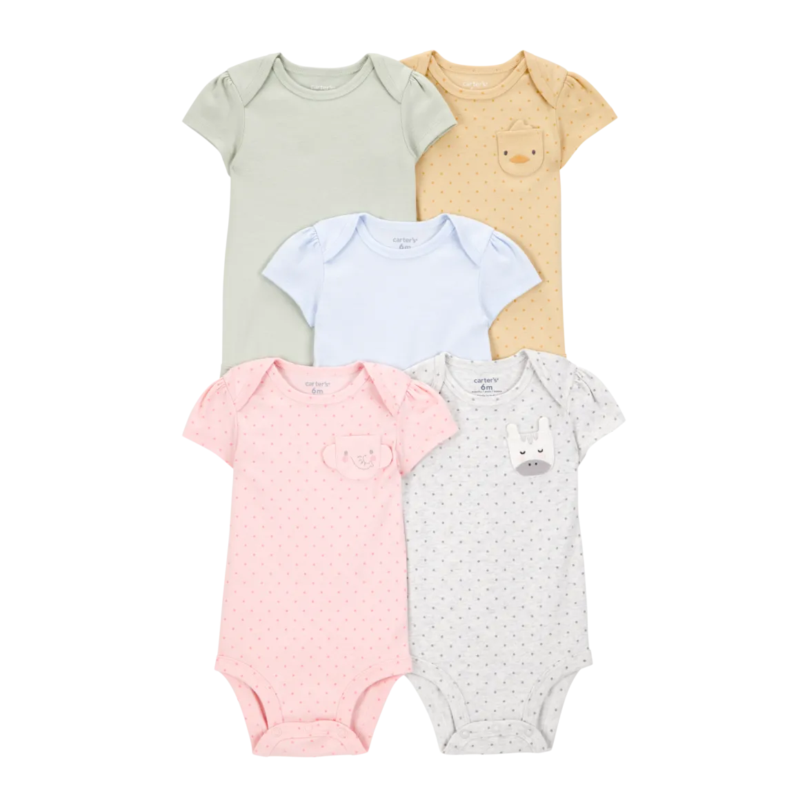 Short-Sleeve Bodysuits (5 Pack)