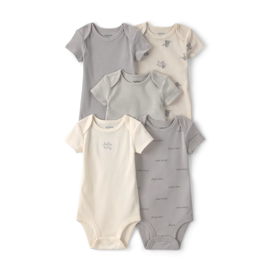 Short-Sleeve Bodysuits (5 Pack)