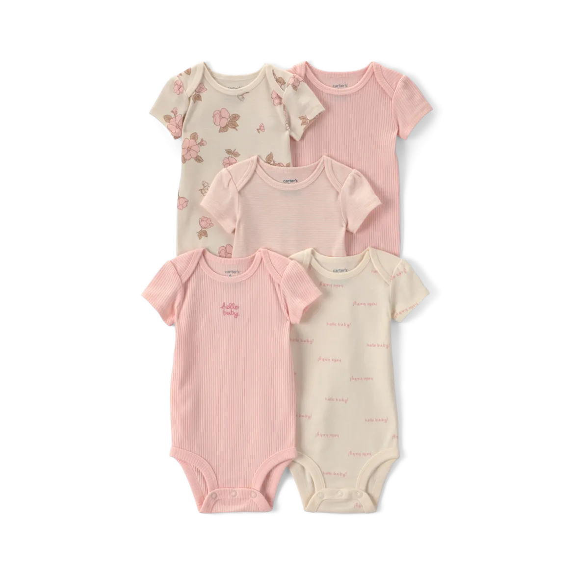 Short-Sleeve Bodysuits (5 Pack)