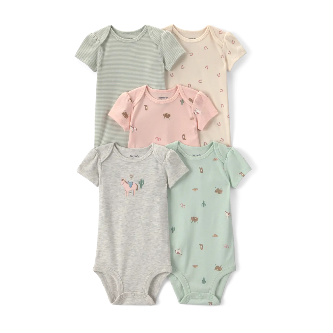 Short-Sleeve Bodysuits (5 Pack)