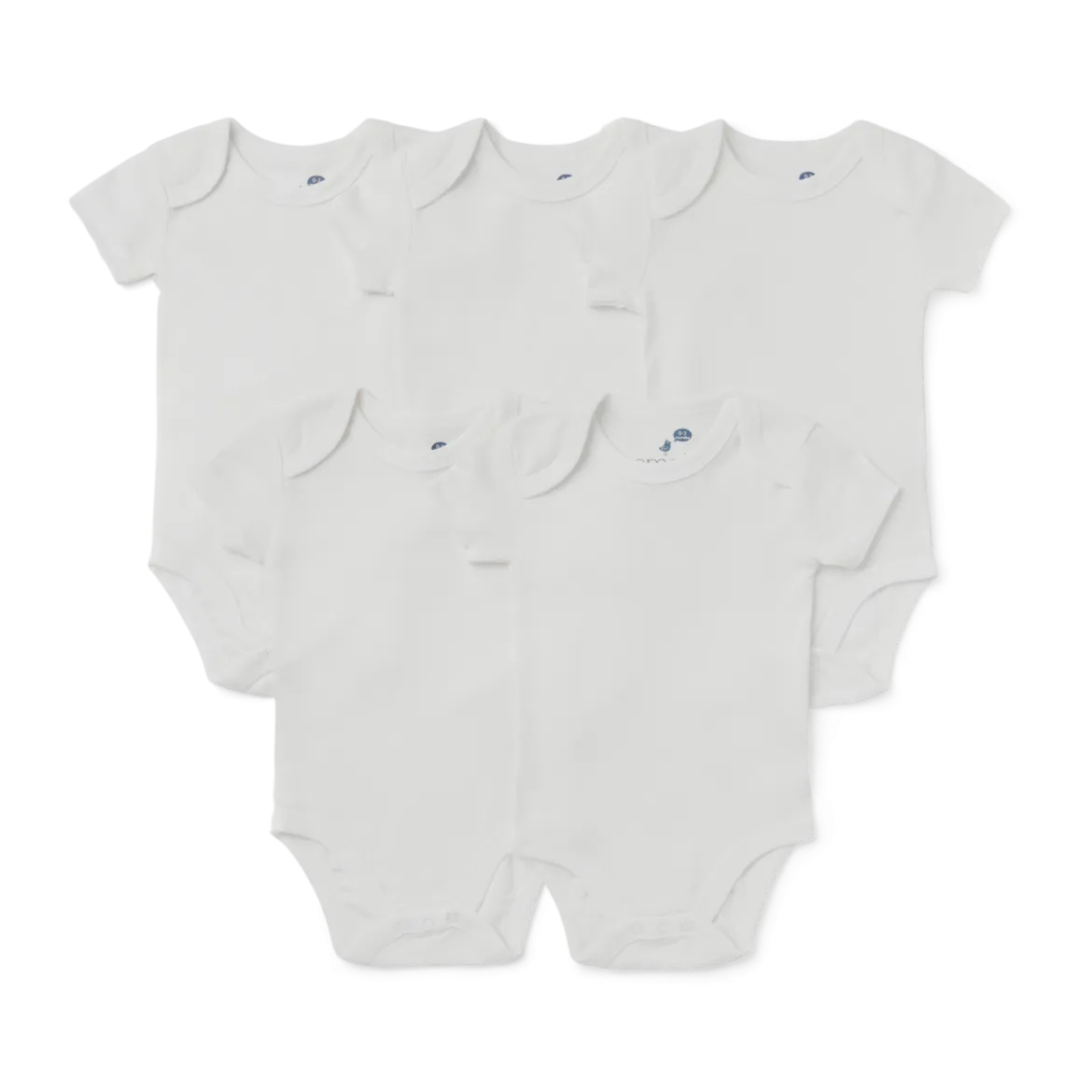 Short Sleeve Solid Organic Cotton Bodysuits (5 Pack)