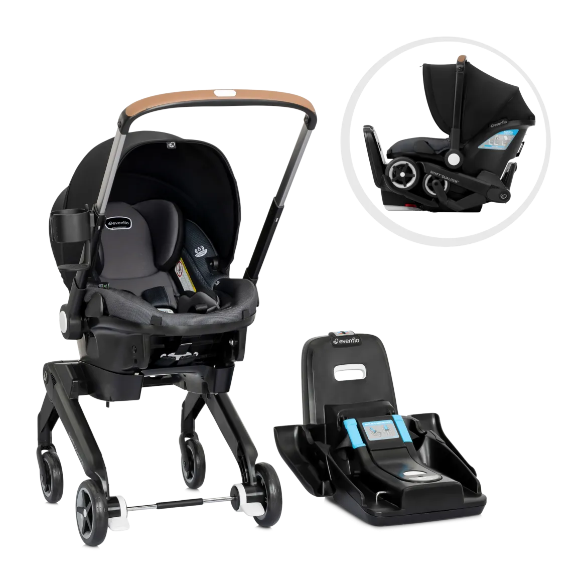 Shyft DualRide Infant Car Seat Stroller Combo with Carryall Storage