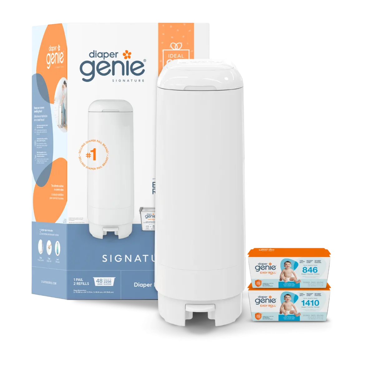Signature Diaper Pail Gift Set with 48 Refill Bags
