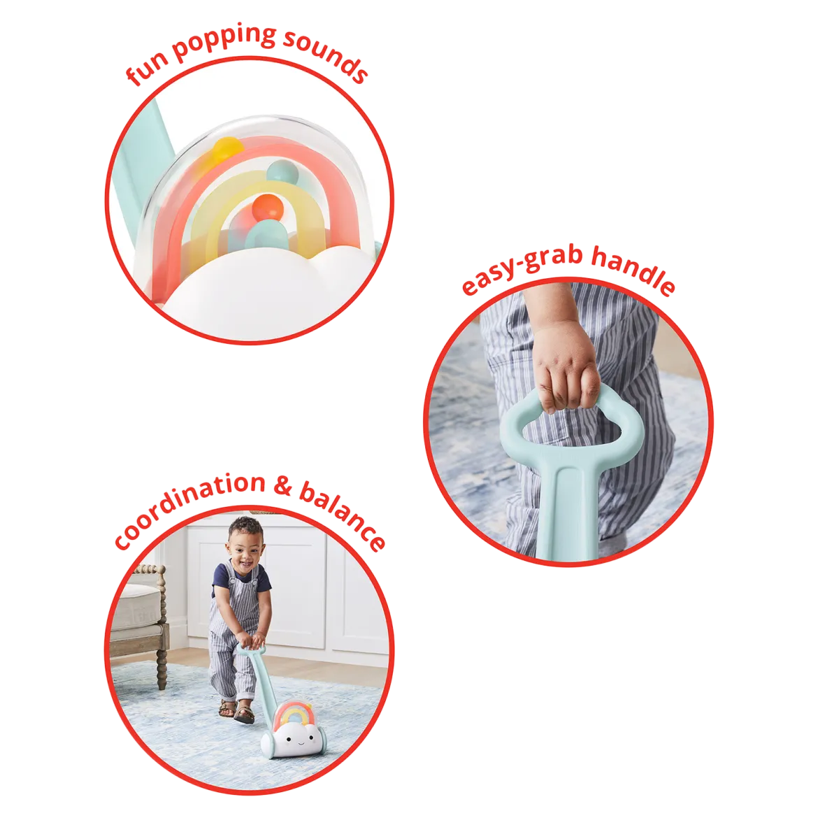 Silver Lining Cloud Rainbow Push Toy Walker