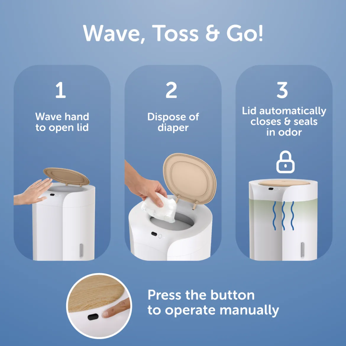 SmartWave Plus Touch-Free Diaper Pail