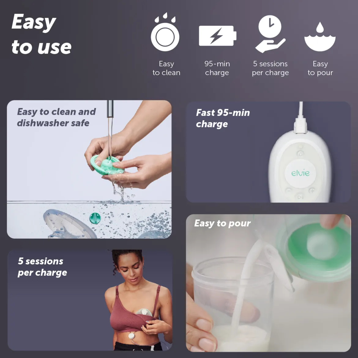 Stride Hands Free Double Electric Breast Pump