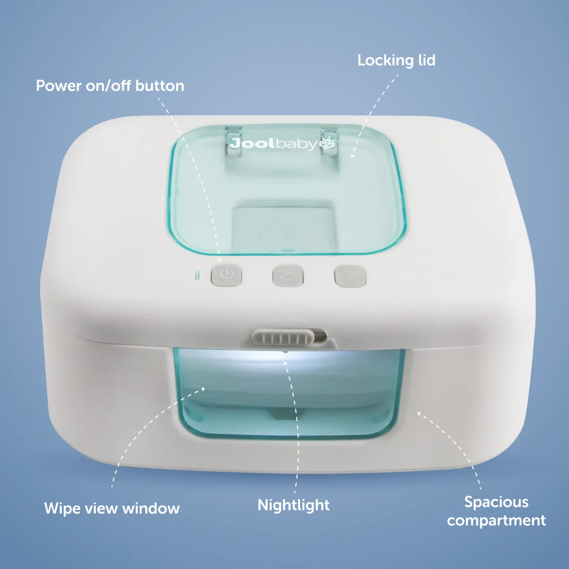 TinyBums Baby Wipe Warmer & Dispenser with LED Changing Light