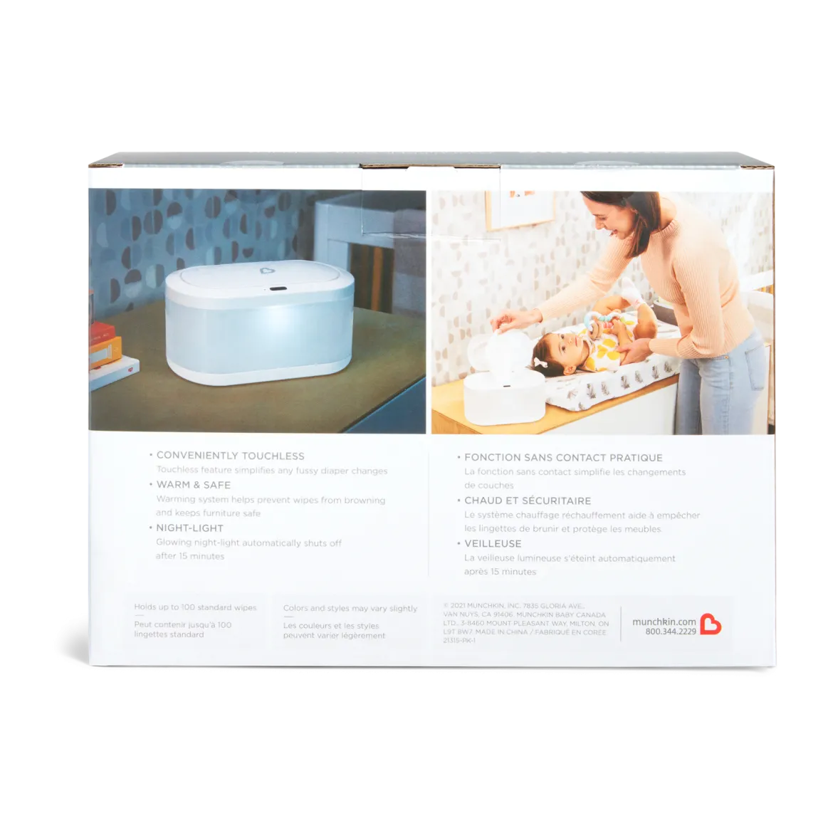 Touch Free Baby Wipe Warmer with Nightlight