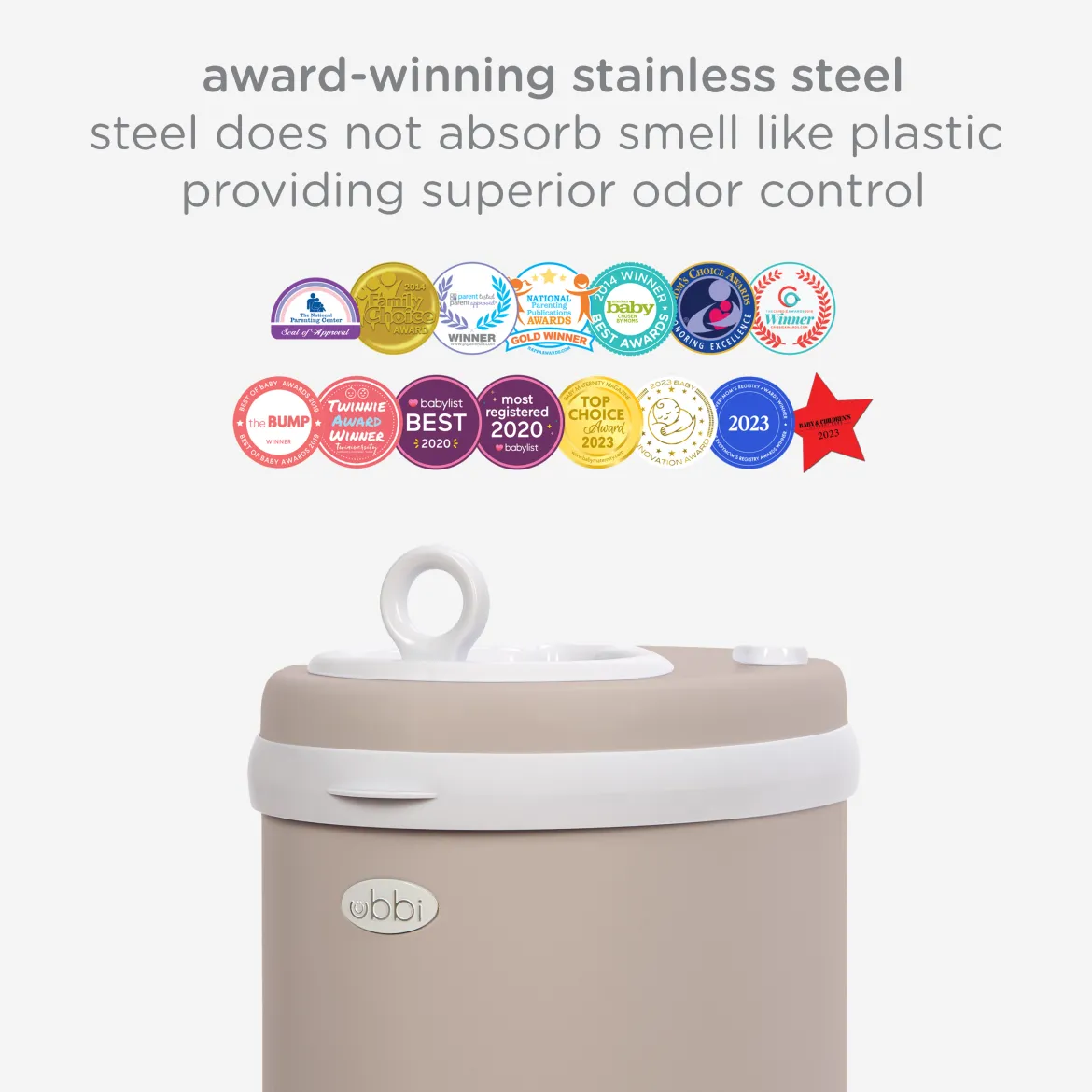Ubbi x Babylist Matte Steel Diaper Pail