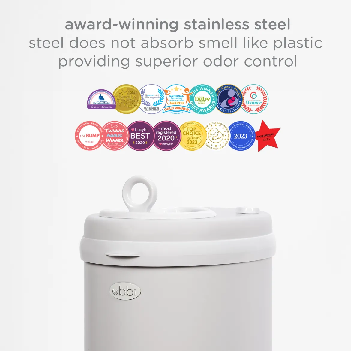 Ubbi x Babylist Matte Steel Diaper Pail
